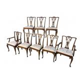8 SOLID MAHOGANY CHIPPENDALE CHAIRS