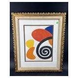 MID CENTURY ABSTRACT LITHOGRAPH IN FRAME