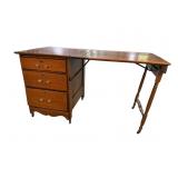 TIGER OAK DROP SIDE SEWING TABLE