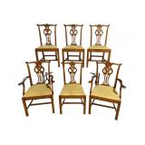 6 HICKORY CHAIR OAK CHIPPENDALE CHAIRS