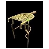 LARGE ANTIQUE BRASS TRIVET ON STAND
