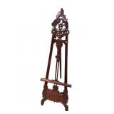 SOLID MAHOGANY CARVED EASEL