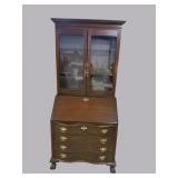SOLID MAHOGANY SERPENTINE FRONT SECRETARY
