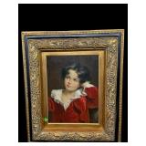 PORTRAIT PAINTING ON CANVAS SIGNED LONDON