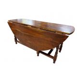 EXTRA LARGE SOLID MAHOGANY ROUND DROP LEAF TABLE