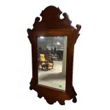 SMALL SOLID MAHOGANY CHIPPENDALE MIRROR