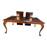FLAME MAHOGANY INLAID CHIPPENDALE DINING ROOM