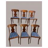 6 SOLID MAHOGANY SABER LEG CHAIRS