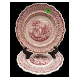 PR OF ANTIQUE R & J. CLEWS PINK AND WHITES
