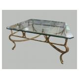 IRON AND GLASS TOP COCKTAIL TABLE