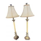 PR OF PINEAPPLE FORM CANDLESTICK LAMPS