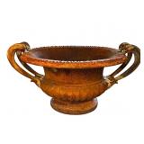 LARGE CAST IRON URN WITH HANDLES