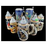 LOT OF 7 GERMAN PORCELAIN STEINS