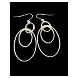 DESIGNER ITALY STERLING SILVER HOOP DANGLE
