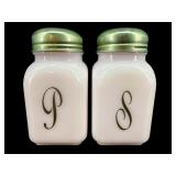 RETRO STYLE PR OF DECORATIVE MILK GLASS LARGE