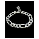 STERLING SILVER ITALY 13MM FIGARO BRACELET