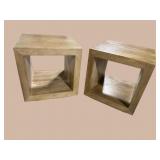 2 ALDER AND TWEED CUBE END TABLES