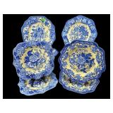 SET OF 8 SPODE BLUE ROOM COLLECTION BLUE ROSE