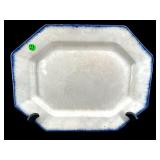 LEEDS BLUE FEATHER EDGE 16 INCH STONEWARE PLATTER