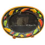 LA MESA HAND PAINTED 2002 CLAY ART SERVING BOWL