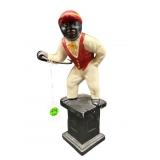 CAST IRON BLACK AMERICANA LAWN JOCKEY