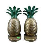 PR OF WILDWOOD SOLID BRASS PINEAPPLE BOOKENDS