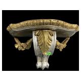 SILVER AND GOLD PAINTED RESIN CORBEL WALL SHELF