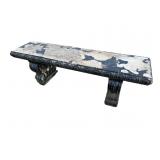 3 PC CONRETE ORNATE BENCH