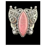 DESIGNER AMERICAN WEST STERLING RHODONITE RING;