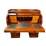 19TH CENTURY MAHOGANY CYLINDER ROLL SECRETARY