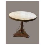 MAHOGANY MARBLE TOP REGENCY TABLE