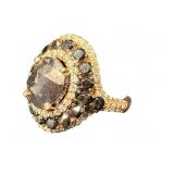 14K ROSE GOLD FANCY BLACK DIAMOND & WHITE