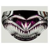 RARE AMETHYST BOHEMIAN CUT TO CLEAR CRYSTAL BOWL