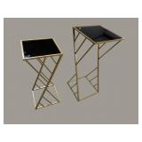 2 METAL EGYPTIAN MODERN TABLES