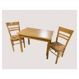 MODERN DESIGN MAPLE TABLE AND 2 CHAIRS