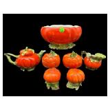 7 PCS ROYAL BAYREUTH TOMATO PORCELAIN