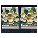 PR OF RESIN MAGNOLIA BOOKENDS