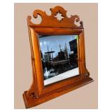 ANTIQUE MAPLE SHAVING MIRROR