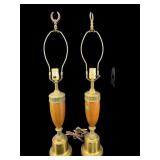 PAIR OF BRASS TABLE LAMPS
