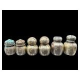 LOT OF 6 STERLING SILVER SALT & PEPPER SHAKERS