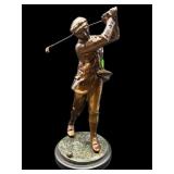 CHALKWARE DECORATIVE GOLFER SCULPTURE