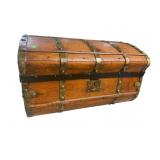 ANTIQUE PINE STAGE COACH TRUNK