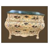 ALL PAINT DECORATED ANTIQUE BOMBAY FORM COMMODE