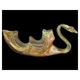 LARGE MURANO STYLE ART GLASS SWAN BOWL