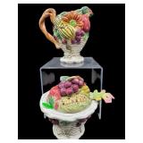 FITZ AND FLOYD HARVEST HERITAGE CREAMER AND