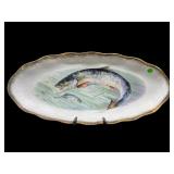 LARGE HAND PAINTED BAVARIA PORCELAIN FISH PLATE