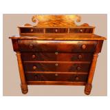19TH CENTURY FLAME MAHOGANY AND CHERRY CHEST