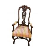 19TH CENTURY SOLID MAHOGANY HOOF FOOT ARM CHAIR