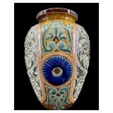 SIGNED DOULTON LAMBETH 1883 MULTI COLOR GLAZED