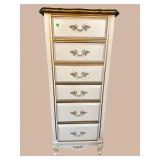 WHITE FRENCH PROVINCIAL 6 DRAWER LINGERIE CHEST